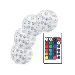 GlowWaterLights, 4 αδιάβροχα φωτάκια LED με τηλεχειριστήριο.